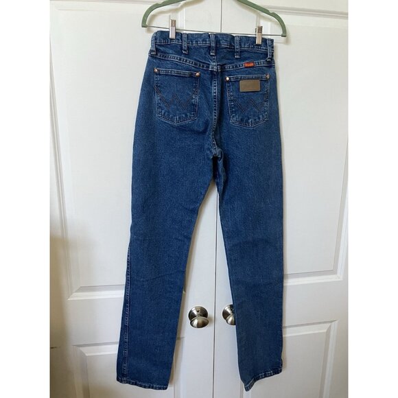Vintage Wrangler Jeans Womens 7x36 Western Cowgirl Rodeo Cowboy Blue Denim Y2K - Picture 4 of 9